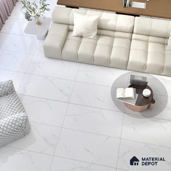 Marble Floor & Wall Tile TL 00950 Circle Satuario 4 ft x 2 ft Glossy Finish Vitrified Tile - 9 mm | Suitable For living Room, Bedroom, Bathroom (Sample)