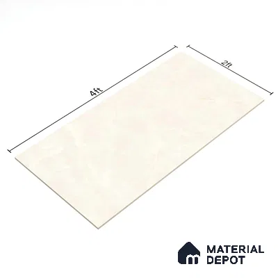 Marble Floor & Wall Tile TL 00677 Cloudy White Glossy Finish 4 ft x 2 ft Vitrified Tile - 9 mm | Suitable For living Room, Bedroom, Bathroom