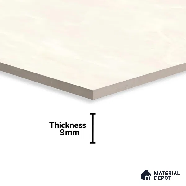 Marble Floor & Wall Tile TL 00677 Cloudy White Glossy Finish 4 ft x 2 ft Vitrified Tile - 9 mm | Suitable For living Room, Bedroom, Bathroom