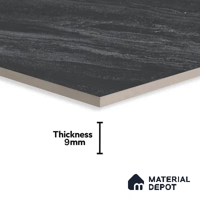 Marble Floor & Wall Tile | TL 00678 Coal Black 4 ft x 2 ft Matte Finish Full Body Vitrified Tile - 9 mm | Suitable For Living Room, Bedroom, Dining Area (Sample)