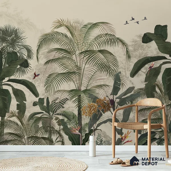 Coastal Life, Tropical Theme Wallpaper, Customised Sukoon Series Handmade Tropical Design (Customised Size Wallpaper)