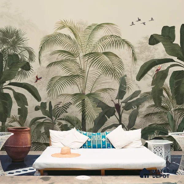 Coastal Life, Tropical Theme Wallpaper, Customised Sukoon Series Handmade Tropical Design (Customised Size Wallpaper)