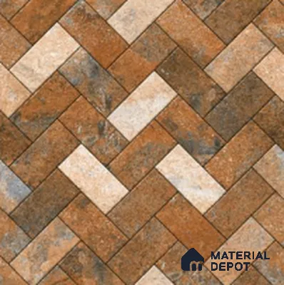 Budget Friendly Stone Look Value for Money Parking  Floor Tile 16 x 16 inch | TL 00661 | Vitrified Matte Finish Tile - 12 mm | Suitable For Parking, Outdoor, Balcony & Terrace | Pattern Alignment May Vary | 2-3 mm Spacer is Mandatory