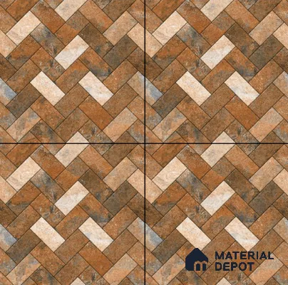 Budget Friendly Stone Look Value for Money Parking  Floor Tile 16 x 16 inch | TL 00661 | Vitrified Matte Finish Tile - 12 mm | Suitable For Parking, Outdoor, Balcony & Terrace | Pattern Alignment May Vary | 2-3 mm Spacer is Mandatory