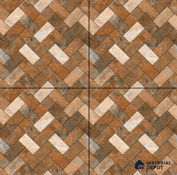 Budget Friendly Stone Look Value for Money Parking  Floor Tile 16 x 16 inch | TL 00661 | Vitrified Matte Finish Tile - 12 mm | Suitable For Parking, Outdoor, Balcony & Terrace | Pattern Alignment May Vary | 2-3 mm Spacer is Mandatory