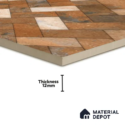 Budget Friendly Stone Look Value for Money Parking  Floor Tile 16 x 16 inch | TL 00661 | Vitrified Matte Finish Tile - 12 mm | Suitable For Parking, Outdoor, Balcony & Terrace | Pattern Alignment May Vary | 2-3 mm Spacer is Mandatory