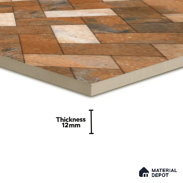 Budget Friendly Stone Look Value for Money Parking  Floor Tile 16 x 16 inch | TL 00661 | Vitrified Matte Finish Tile - 12 mm | Suitable For Parking, Outdoor, Balcony & Terrace | Pattern Alignment May Vary | 2-3 mm Spacer is Mandatory