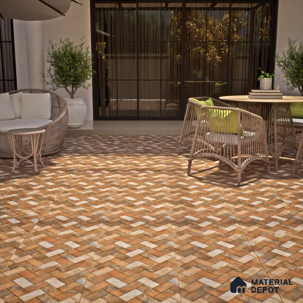 Budget Friendly Stone Look Value for Money Parking  Floor Tile 16 x 16 inch | TL 00661 | Vitrified Matte Finish Tile - 12 mm | Suitable For Parking, Outdoor, Balcony & Terrace | Pattern Alignment May Vary | 2-3 mm Spacer is Mandatory