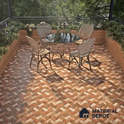 Budget Friendly Stone Look Value for Money Parking  Floor Tile 16 x 16 inch | TL 00661 | Vitrified Matte Finish Tile - 12 mm | Suitable For Parking, Outdoor, Balcony & Terrace | Pattern Alignment May Vary | 2-3 mm Spacer is Mandatory