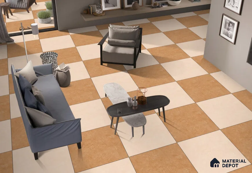 Stone Floor Tile TL 00577 Rotto Sugar 2 ft x 2 ft Matte Finish Vitrified Tile - 9 mm  | Suitable For Bathroom, Terrace & Balcony