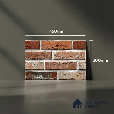 Brick Wall Tile TL 05552 Cocoa Brown 450x300 mm Glossy Finish Ceramic Elevation Tile - 6 mm