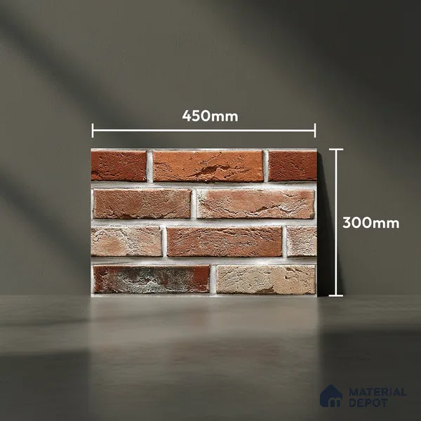 Brick Wall Tile TL 05552 Cocoa Brown 450x300 mm Glossy Finish Ceramic Elevation Tile - 6 mm