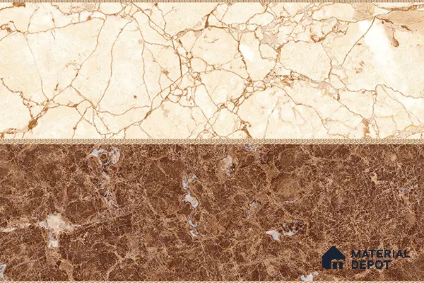 TL 01903 B Beige & Brown Highlighter 1 18 x 12 inch Glossy Finish Ceramic Wall Tile - 6 mm