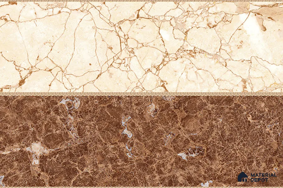 TL 01903 B Beige & Brown Highlighter 1 18 x 12 inch Glossy Finish Ceramic Wall Tile - 6 mm