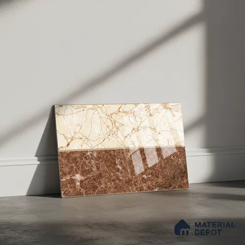 TL 01903 B Beige & Brown Highlighter 1 18 x 12 inch Glossy Finish Ceramic Wall Tile - 6 mm