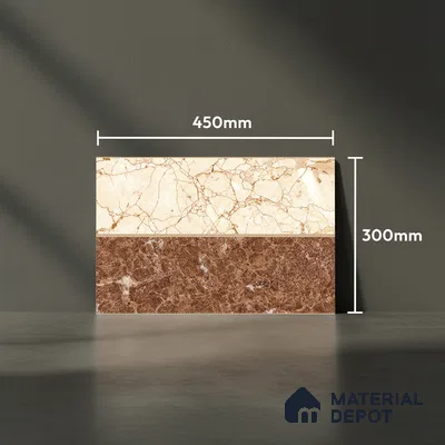 TL 01903 B Beige & Brown Highlighter 1 18 x 12 inch Glossy Finish Ceramic Wall Tile - 6 mm
