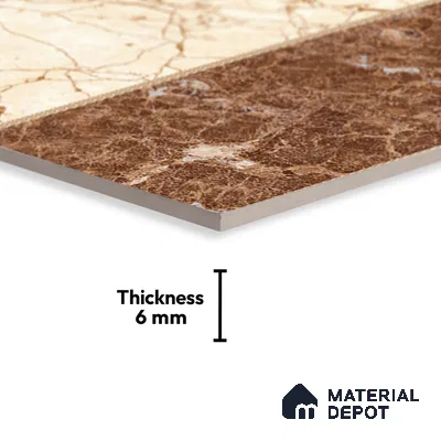 TL 01903 B Beige & Brown Highlighter 1 18 x 12 inch Glossy Finish Ceramic Wall Tile - 6 mm