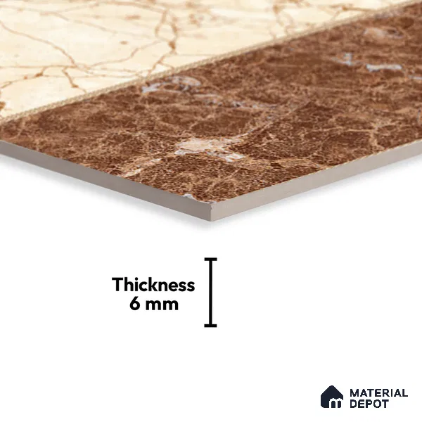 TL 01903 B Beige & Brown Highlighter 1 18 x 12 inch Glossy Finish Ceramic Wall Tile - 6 mm