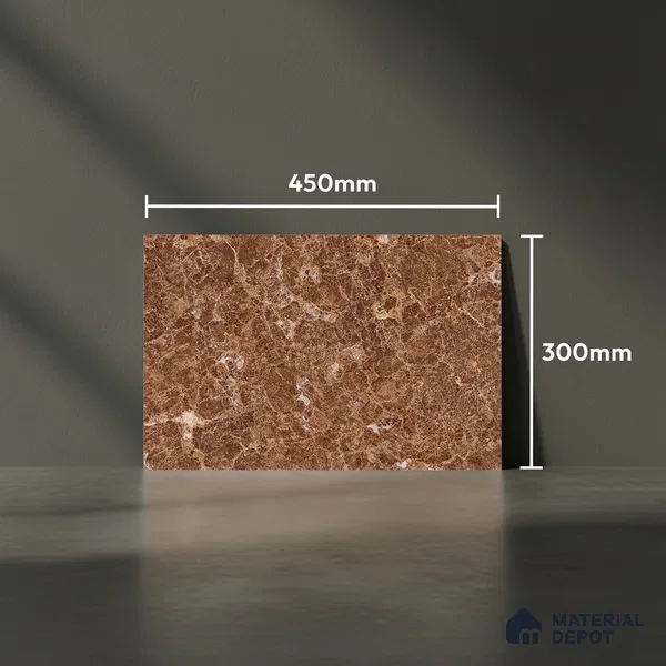 TL 01903 A Cocoa Brown Dark 18 x 12 inch Glossy Finish Ceramic Wall Tile - 6 mm