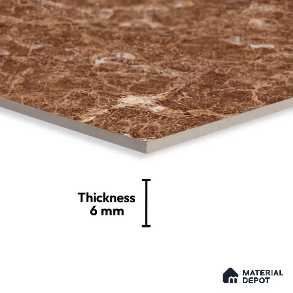 TL 01903 A Cocoa Brown Dark 18 x 12 inch Glossy Finish Ceramic Wall Tile - 6 mm