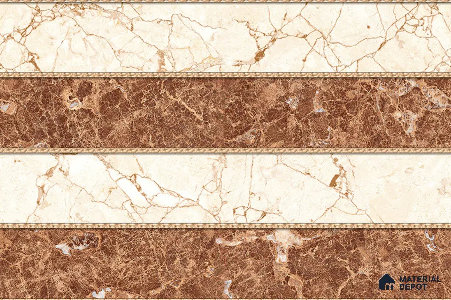 TL 01903 D Brown & Creamy Highlighter 2 18 x 12 inch Glossy Finish Ceramic Wall Tile - 6 mm