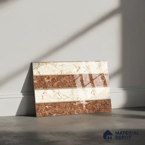 TL 01903 D Brown & Creamy Highlighter 2 18 x 12 inch Glossy Finish Ceramic Wall Tile - 6 mm