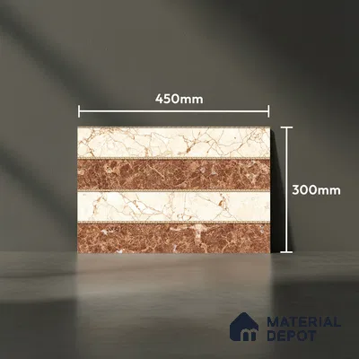 TL 01903 D Brown & Creamy Highlighter 2 18 x 12 inch Glossy Finish Ceramic Wall Tile - 6 mm