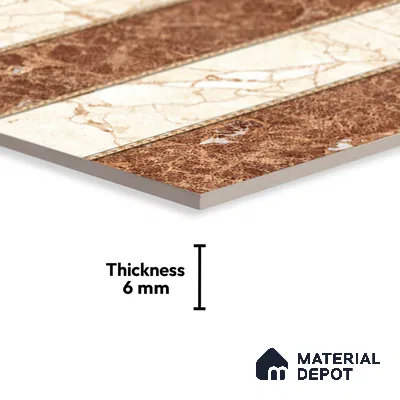 TL 01903 D Brown & Creamy Highlighter 2 18 x 12 inch Glossy Finish Ceramic Wall Tile - 6 mm