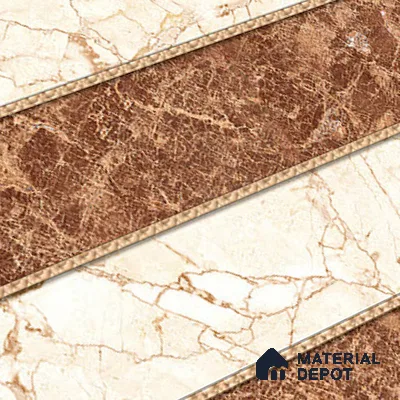 TL 01903 D Brown & Creamy Highlighter 2 18 x 12 inch Glossy Finish Ceramic Wall Tile - 6 mm