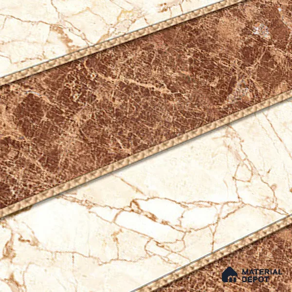 TL 01903 D Brown & Creamy Highlighter 2 18 x 12 inch Glossy Finish Ceramic Wall Tile - 6 mm