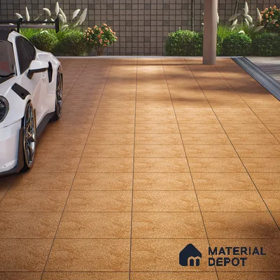 Parking Floor Tile TL 07555 Cocoa Ember | 16 x 16 inch | Anti Skid Matte Finish Heavy Duty Vitrified Tile - 12 mm | Suitable For Outdoor, Terrace, Balcony | Pattern Alignment May Vary | 2-3 mm Spacer is Mandatory