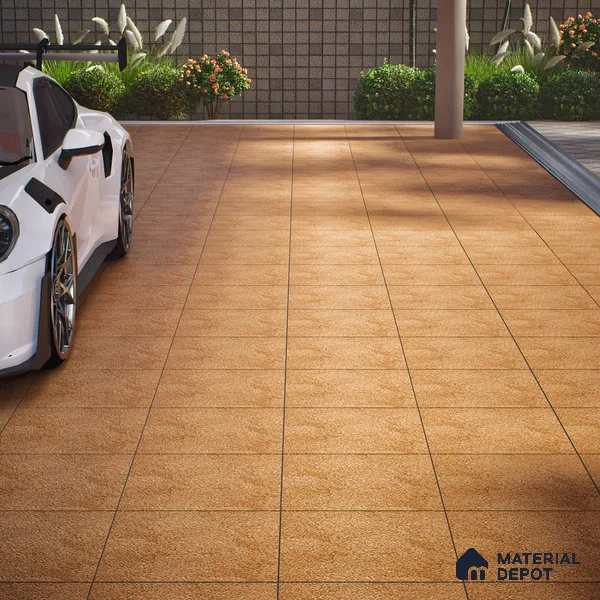 Parking Floor Tile TL 07555 Cocoa Ember | 16 x 16 inch | Anti Skid Matte Finish Heavy Duty Vitrified Tile - 12 mm | Suitable For Outdoor, Terrace, Balcony | Pattern Alignment May Vary | 2-3 mm Spacer is Mandatory