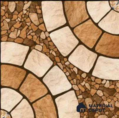 Budget Friendly Stone Look Value for Money Parking  Floor Tile 16 x 16 inch | TL 00659 | Vitrified Matte Finish Tile - 12 mm | Suitable For Parking, Outdoor, Balcony & Terrace | Pattern Alignment May Vary | 2-3 mm Spacer is Mandatory