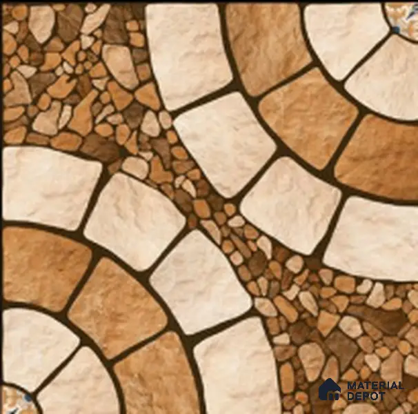 Budget Friendly Stone Look Value for Money Parking Floor Tile 16 x 16 inch | TL 00659 | Vitrified Matte Finish Tile - 12 mm | Suitable For Parking, Outdoor, Balcony & Terrace | Pattern Alignment May Vary | 2-3 mm Spacer is Mandatory