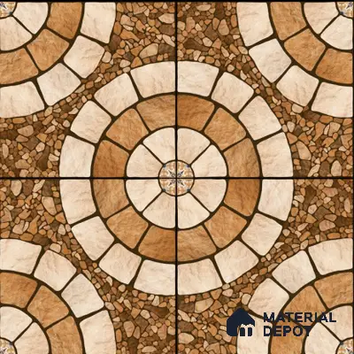 Budget Friendly Stone Look Value for Money Parking  Floor Tile 16 x 16 inch | TL 00659 | Vitrified Matte Finish Tile - 12 mm | Suitable For Parking, Outdoor, Balcony & Terrace | Pattern Alignment May Vary | 2-3 mm Spacer is Mandatory