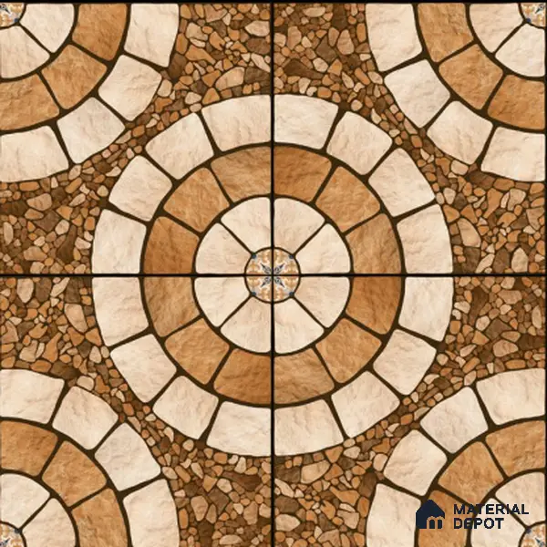Budget Friendly Stone Look Value for Money Parking Floor Tile 16 x 16 inch | TL 00659 | Vitrified Matte Finish Tile - 12 mm | Suitable For Parking, Outdoor, Balcony & Terrace | Pattern Alignment May Vary | 2-3 mm Spacer is Mandatory