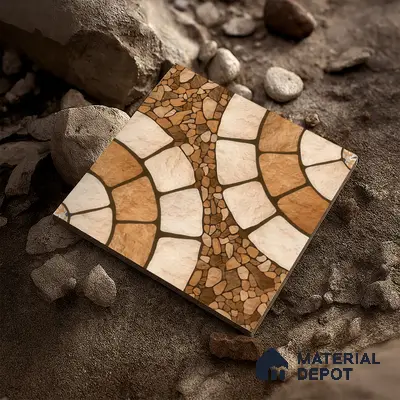 Budget Friendly Stone Look Value for Money Parking  Floor Tile 16 x 16 inch | TL 00659 | Vitrified Matte Finish Tile - 12 mm | Suitable For Parking, Outdoor, Balcony & Terrace | Pattern Alignment May Vary | 2-3 mm Spacer is Mandatory