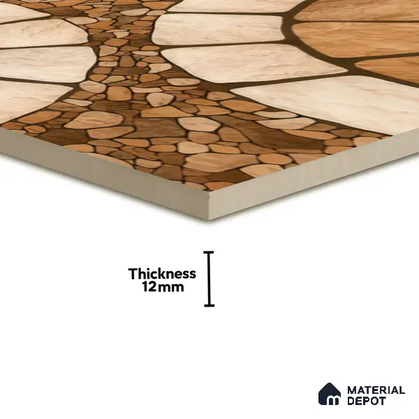 Budget Friendly Stone Look Value for Money Parking Floor Tile 16 x 16 inch | TL 00659 | Vitrified Matte Finish Tile - 12 mm | Suitable For Parking, Outdoor, Balcony & Terrace | Pattern Alignment May Vary | 2-3 mm Spacer is Mandatory