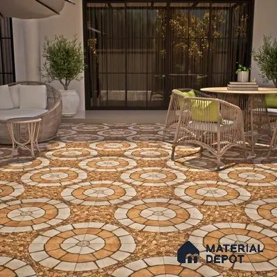 Budget Friendly Stone Look Value for Money Parking  Floor Tile 16 x 16 inch | TL 00659 | Vitrified Matte Finish Tile - 12 mm | Suitable For Parking, Outdoor, Balcony & Terrace | Pattern Alignment May Vary | 2-3 mm Spacer is Mandatory