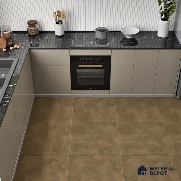 Stone Wall & Floor Tile TL 00563 Coffee Brown 2 ft x 2 ft Matte Finish Digital Porcelain Tile - 9.5 mm
