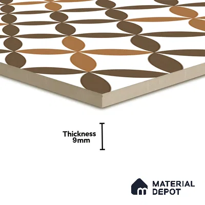 Moroccan Wall & Floor Tile TL 01440 Coffee Brown 2 ft x 2 ft Matte Finish Vitrified Tile - 9 mm | Suitable For Kitchen, Bathroom, Dining Area | Please Expect a Slight Variation of Pattern