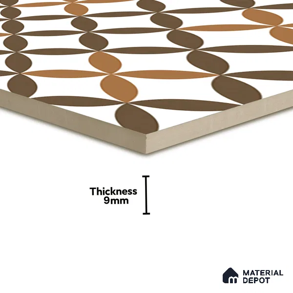 Moroccan Wall & Floor Tile TL 01440 Coffee Brown 2 ft x 2 ft Matte Finish Vitrified Tile - 9 mm | Suitable For Kitchen, Bathroom, Dining Area | Please Expect a Slight Variation of Pattern