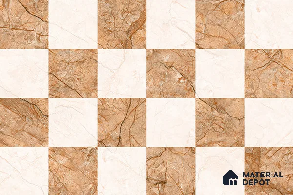 TL 01900 B Brown & Cream Highlighter 1 18 x 12 inch Glossy Finish Ceramic Wall Tile - 6 mm