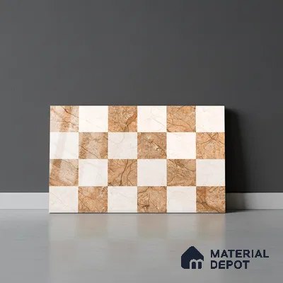 TL 01900 B Brown & Cream Highlighter 1 18 x 12 inch Glossy Finish Ceramic Wall Tile - 6 mm