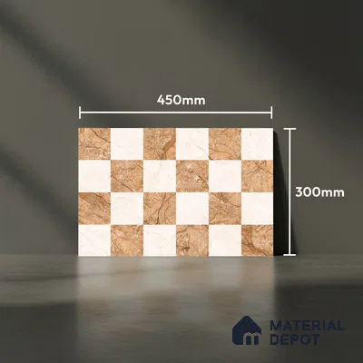 TL 01900 B Brown & Cream Highlighter 1 18 x 12 inch Glossy Finish Ceramic Wall Tile - 6 mm