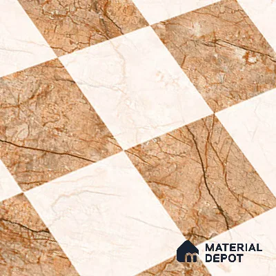 TL 01900 B Brown & Cream Highlighter 1 18 x 12 inch Glossy Finish Ceramic Wall Tile - 6 mm