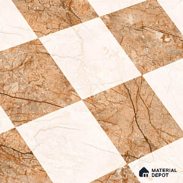 TL 01900 B Brown & Cream Highlighter 1 18 x 12 inch Glossy Finish Ceramic Wall Tile - 6 mm