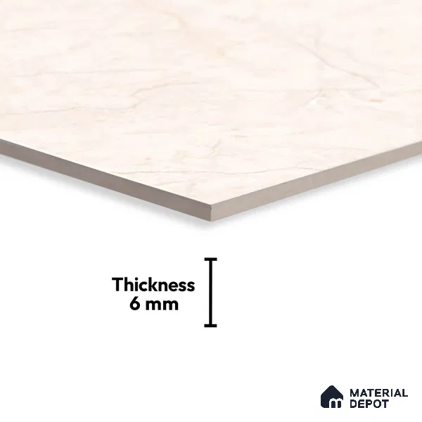 TL 01900 C Buttercream Light 18 x 12 inch Glossy Finish Ceramic Wall Tile - 6 mm