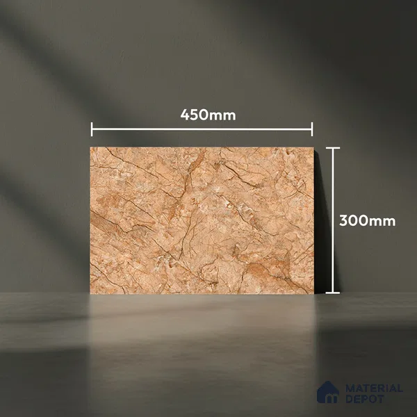 TL 01900 A Coffee Brown Dark 18 x 12 inch Glossy Finish Ceramic Wall Tile - 6 mm