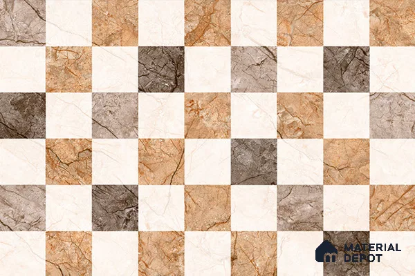TL 01900 D Brown & Beige Highlighter 2 18 x 12 inch Glossy Finish Ceramic Wall Tile - 6 mm